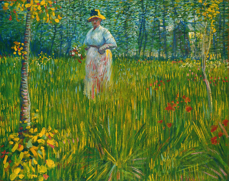 Mujer en un jardín - Vincent van Gogh
