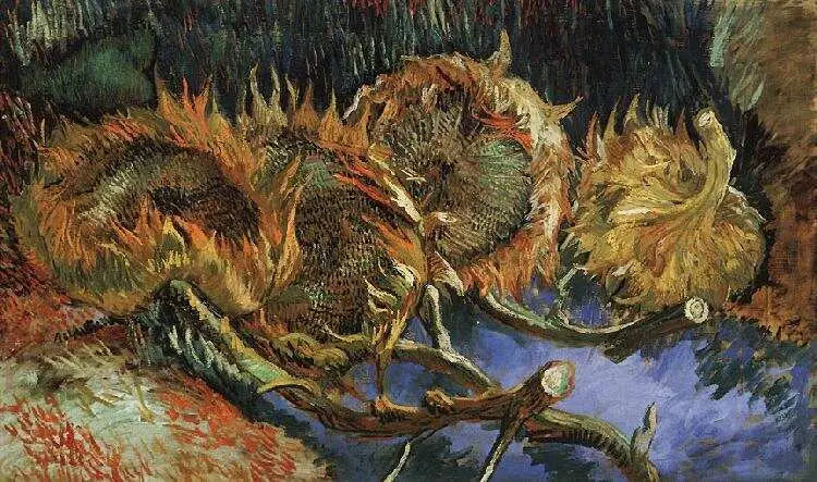 Cuatro girasoles marchitos - Vincent van Gogh