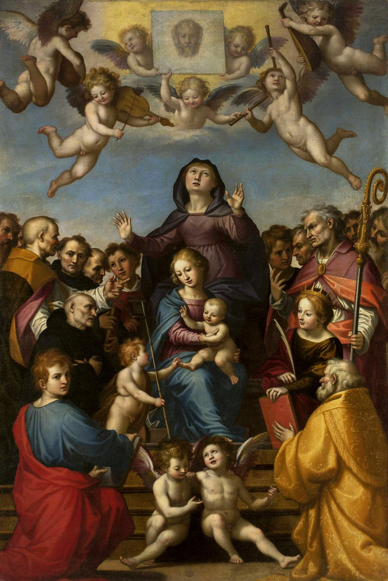 Virgen y el Niño con Santa Ana y los santos patrones de Florencia. - Fra Bartolomeo