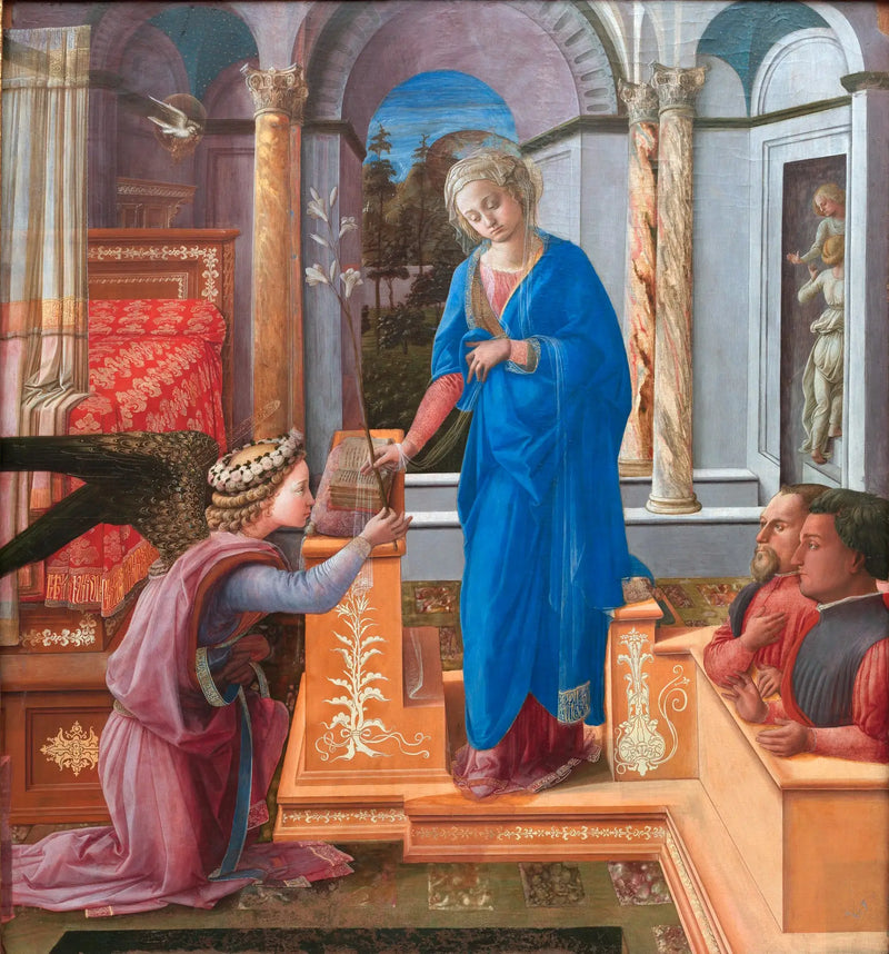 Anunciación a los dos donantes de rodillas - Fra Filippo Lippi