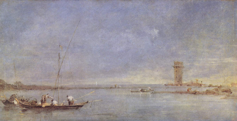 Vista de la laguna de Venecia con la torre de Malghera - Francesco Guardi