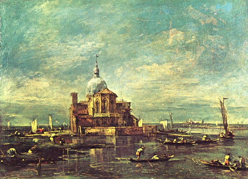 Iglesia en una pequeña isla lagunar - Francesco Guardi