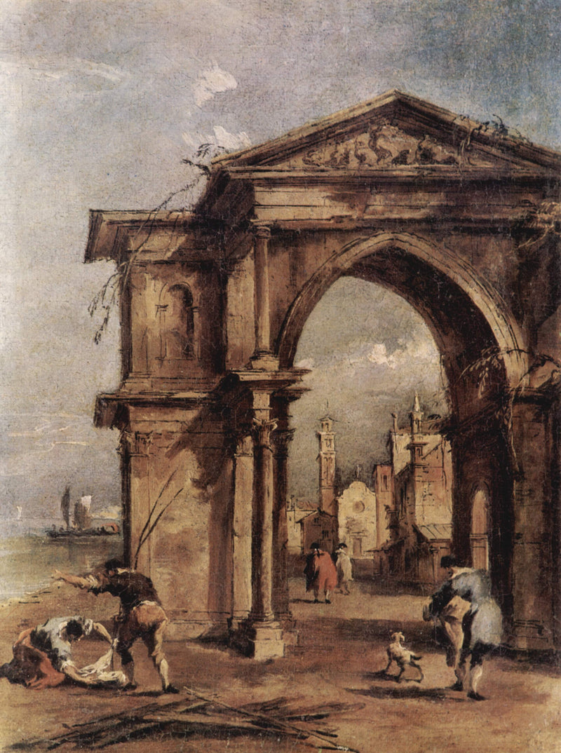 Arco fantástico con figuras humanas - Francesco Guardi