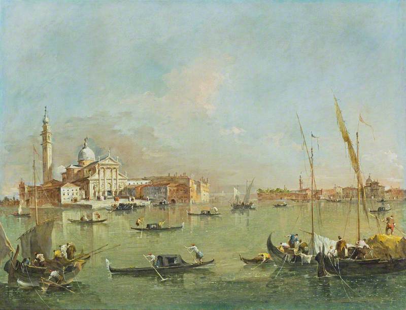 Venecia: San Giorgio Maggiore con la Giudecca y las Zitelle - Francesco Guardi