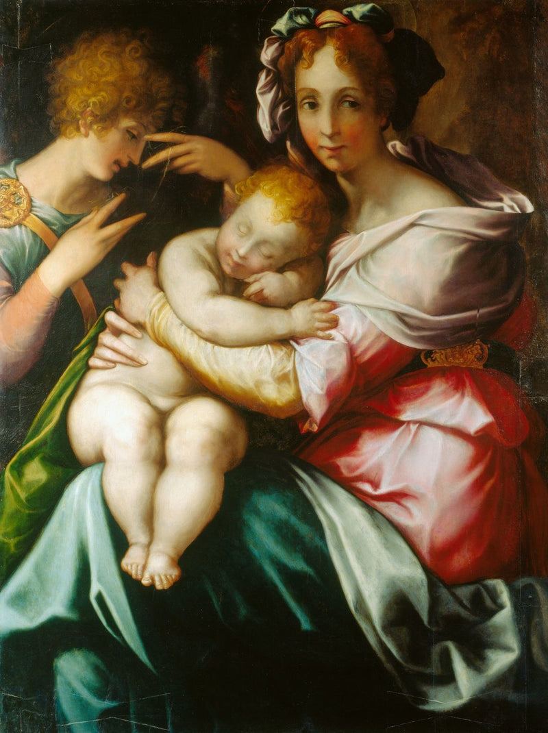 La Virgen con el Niño y un ángel - Francesco Salviati