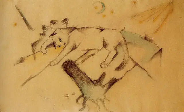 Reproduction du tableau « Chats Liegendes - Franz Marc » par Alpha Reproduction en peinture à l’huile