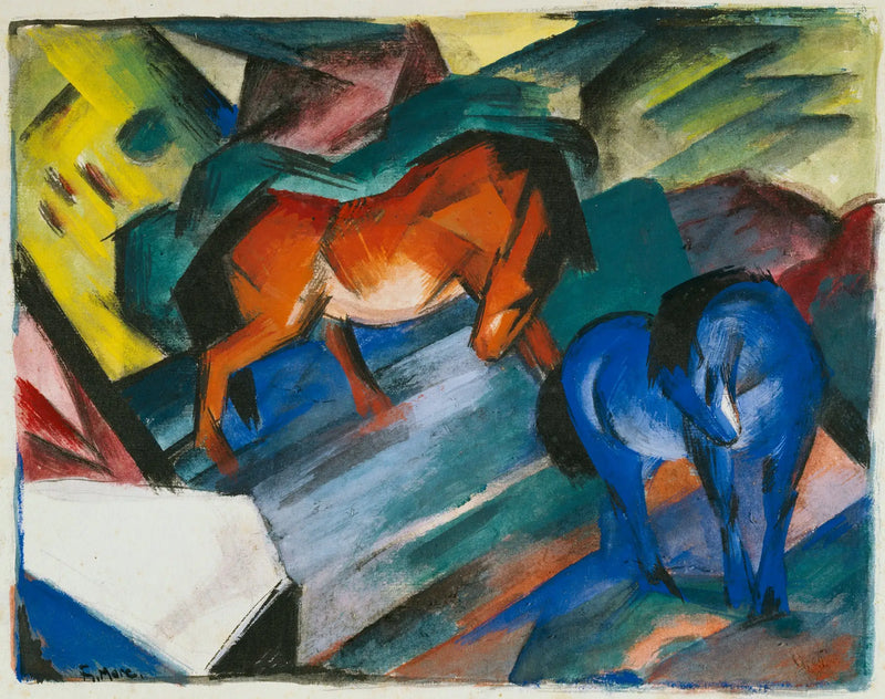 Caballos rojos y azules - Franz Marc