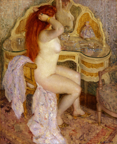 Nue assise à sa coiffeuse - Frederick Carl Frieseke - Alpha Reproduction