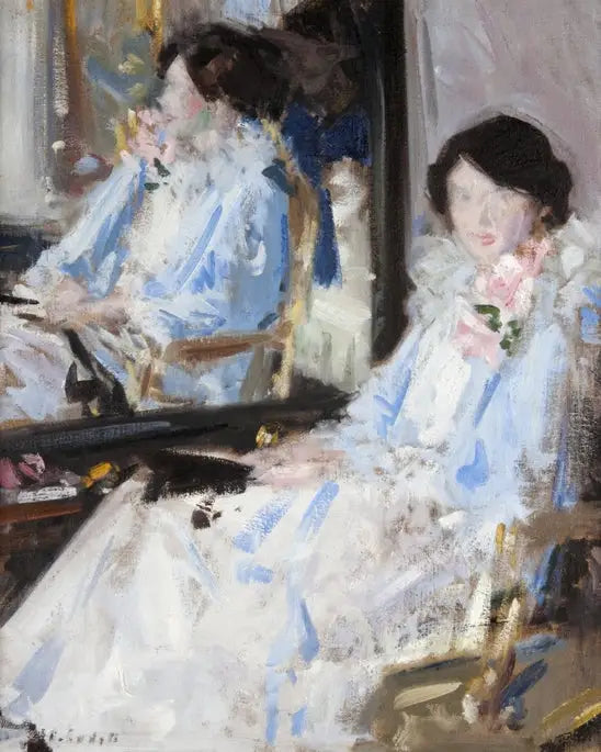 Chica en azul - Reflexiones - Francis Cadell