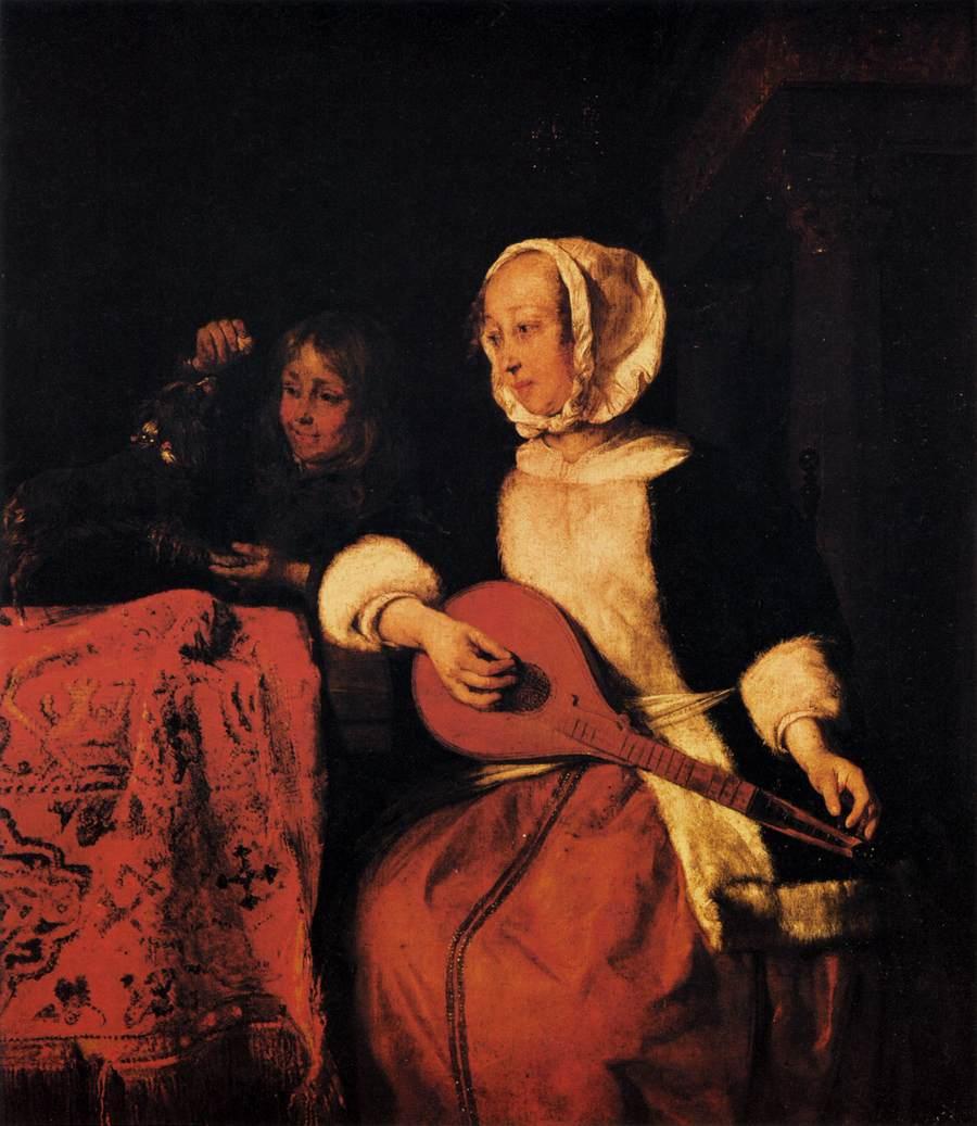 Femme accordant une mandoline - Gabriel Metsu