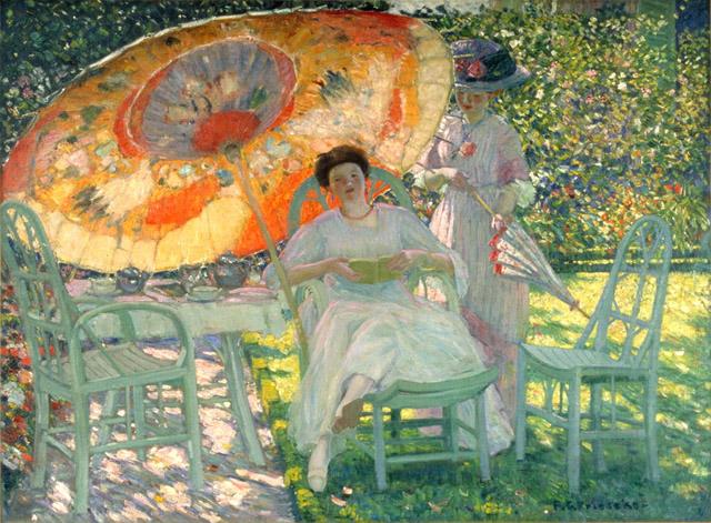 La sombrilla de jardín - Frederick Carl Frieseke