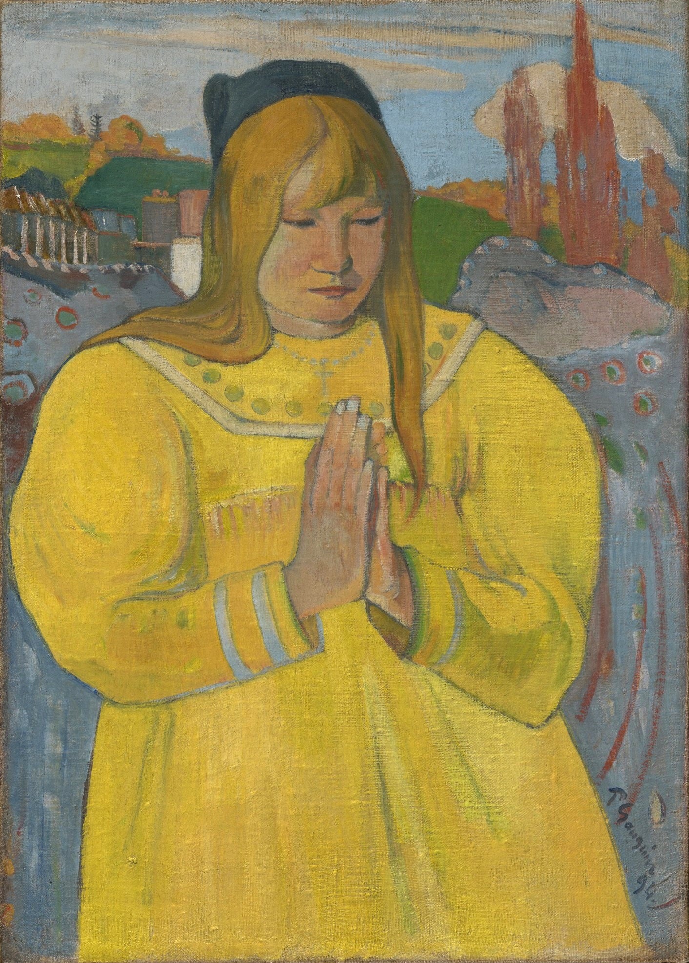 Reproduction du tableau « Bretonne en prière - Paul Gauguin » par Alpha Reproduction en peinture à l’huile