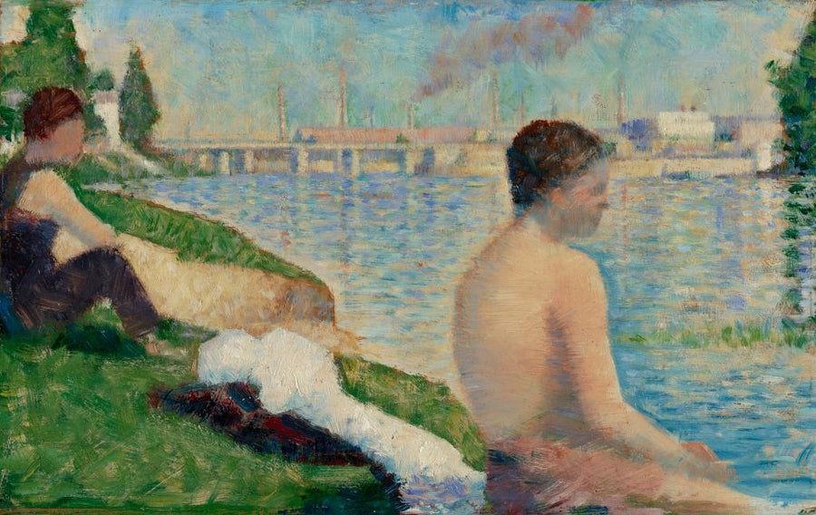 Baigneurs assis sur la rive de la Seine - Georges Seurat