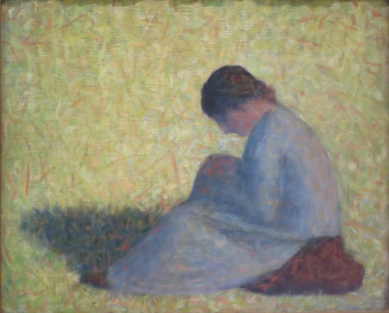 Campesina sentada en la hierba - Georges Seurat