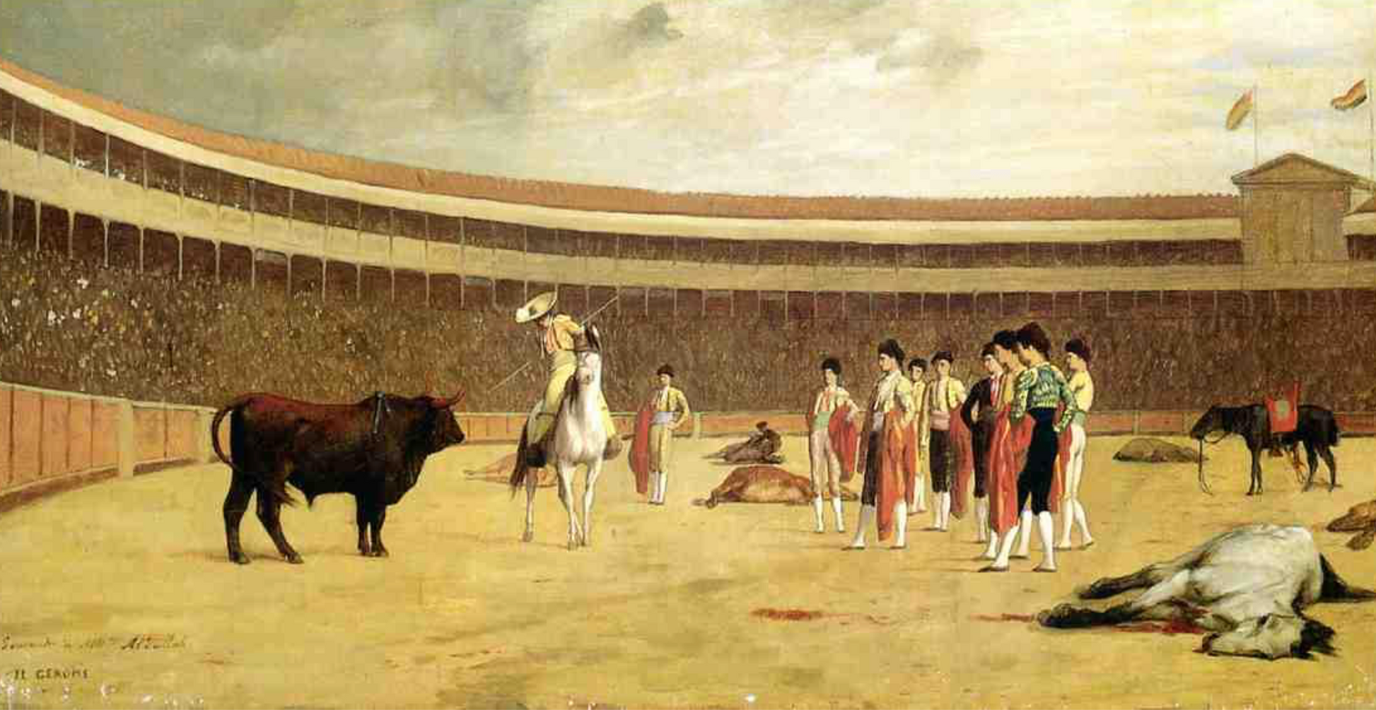 Reproduction du tableau « Taureau et picador - Jean-Léon Gérôme » par Alpha Reproduction en peinture à l’huile