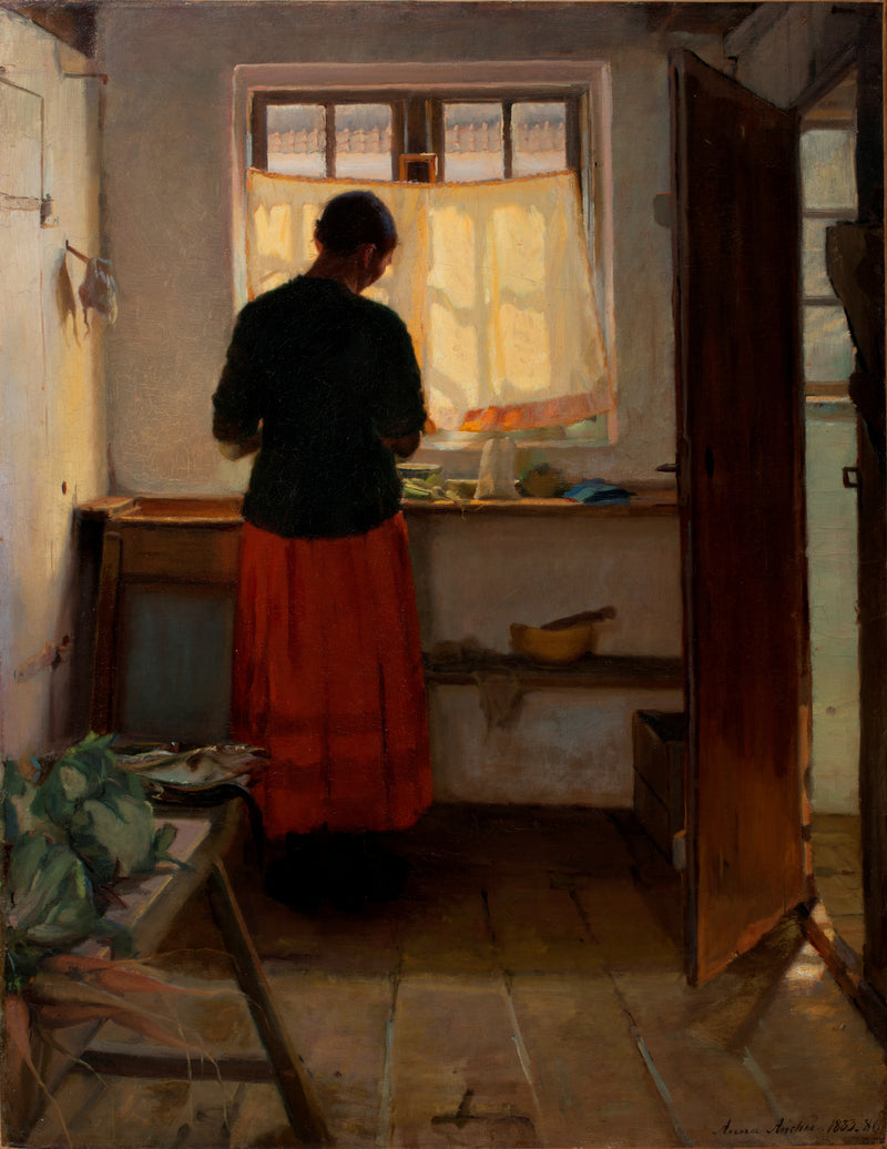 Chica en la cocina - Anna Ancher