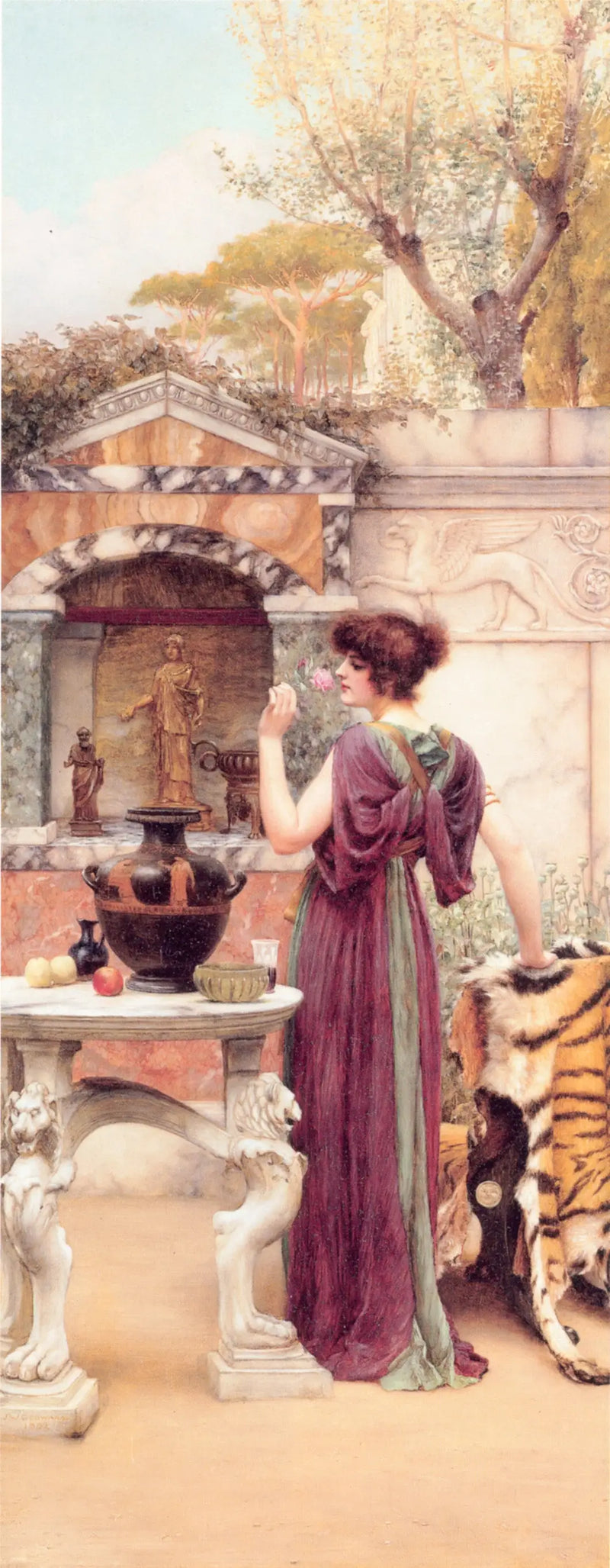 En el Jardín Santuario, Pompeya - John William Godward