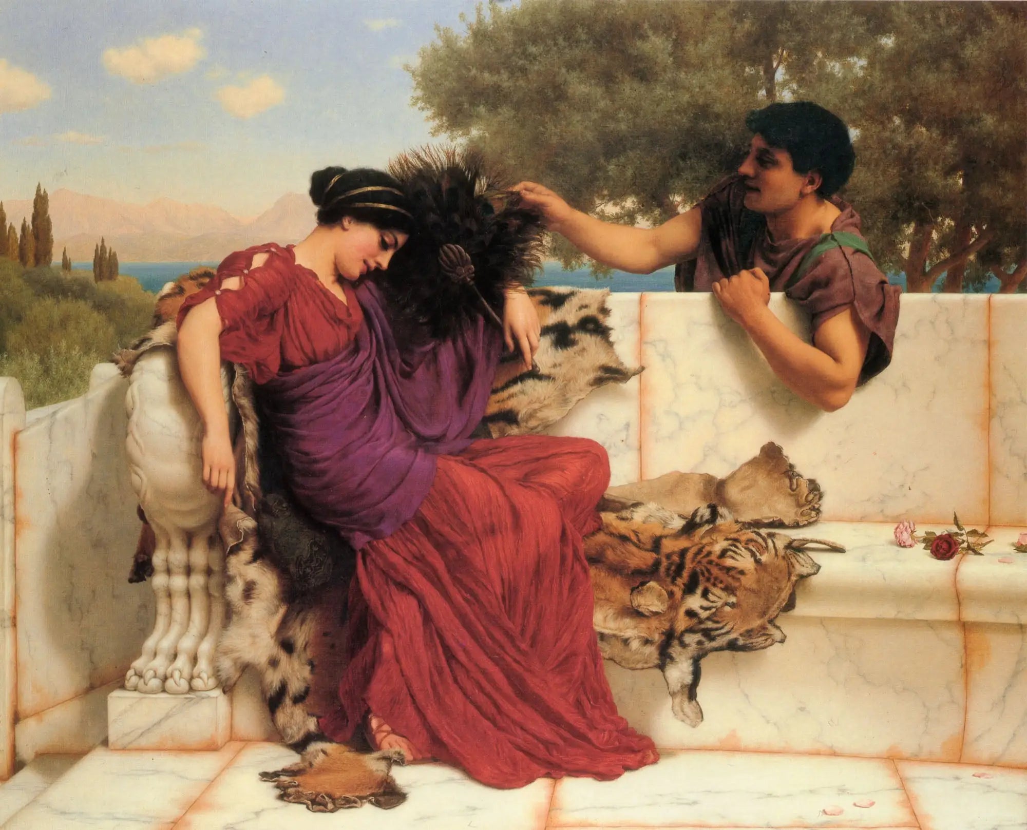 La vieille vieille histoire - John William Godward - Alpha Reproduction