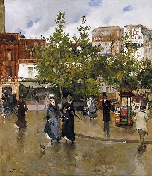 Elegantes en la Plaza Clichy - Norbert Gœneutte