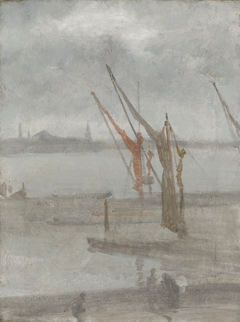 Gris y plata: Chelsea Wharf - James Abbott McNeill Whistler