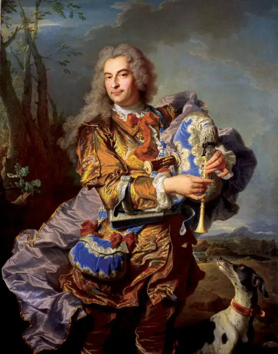 Retrato de Gaspard de Gueidan en Céladon tocando la musette - Hyacinthe Rigaud