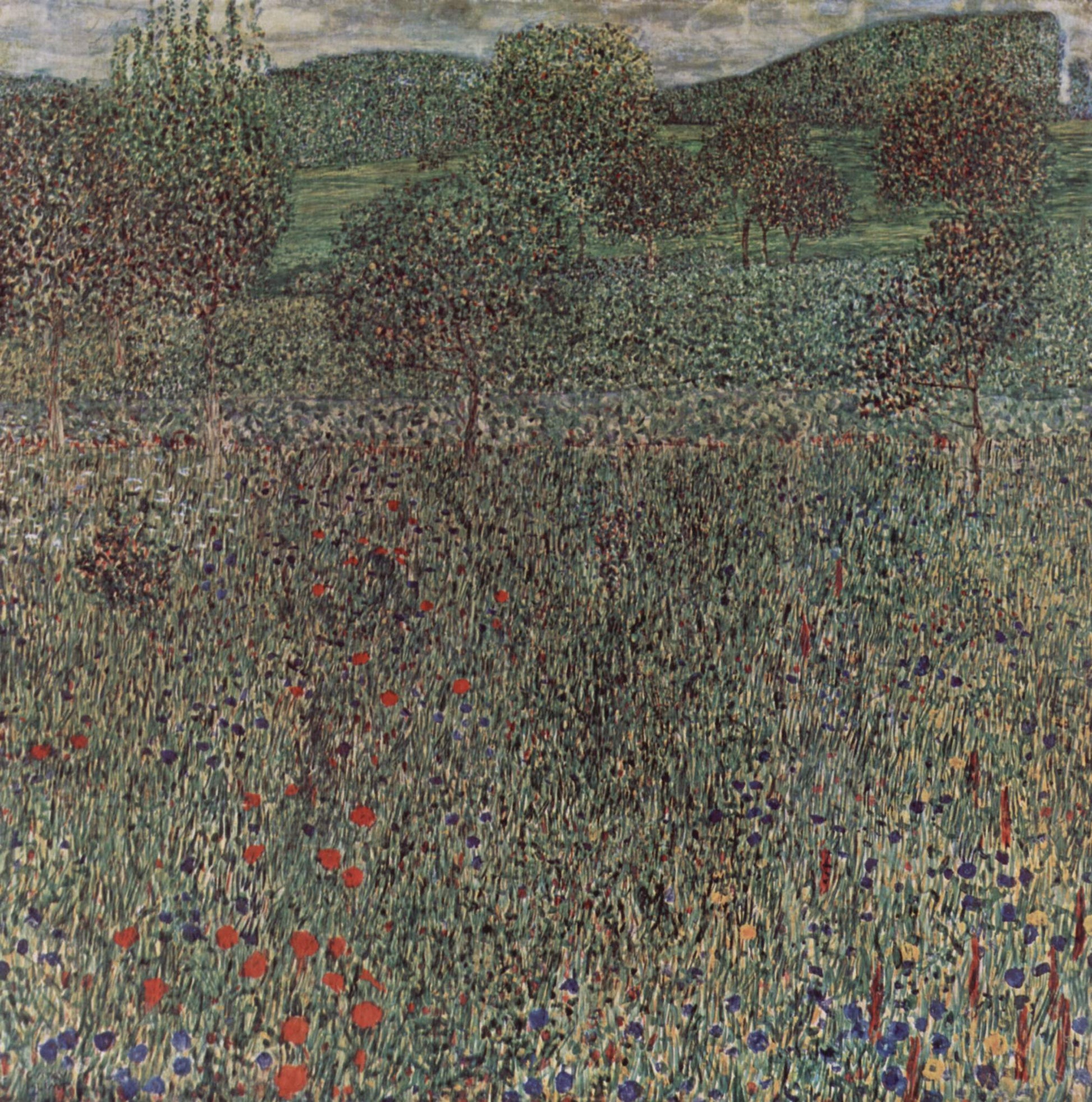 Reproduction du tableau « Champ en fleur - Gustav Klimt » par Alpha Reproduction en peinture à l’huile