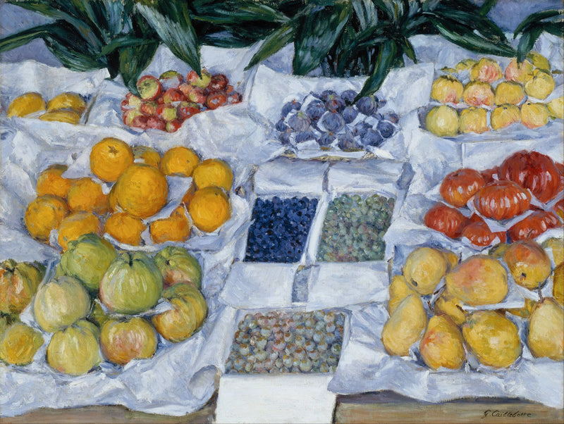 Frutas presentadas en un expositor - Gustave Caillebotte