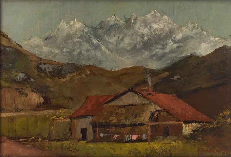 Una casa de campo en la montaña - Gustave Courbet