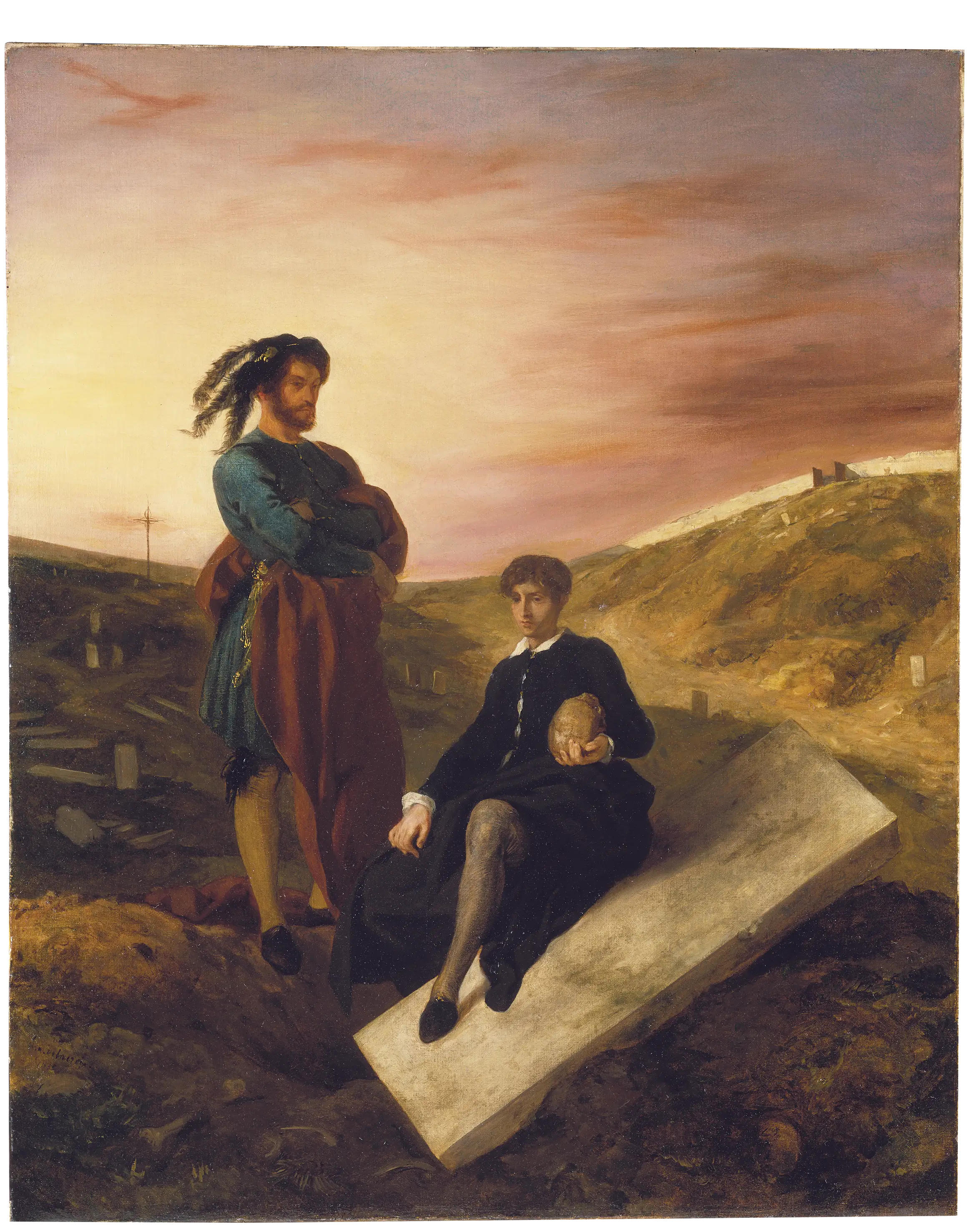 Reproduction du tableau « Hamlet et Horatio au cimetière - Eugène Delacroix » par Alpha Reproduction en peinture à l’huile