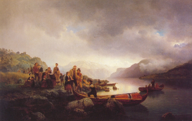 Procession funèbre sur le Sognefjord - Hans Fredrik Gude