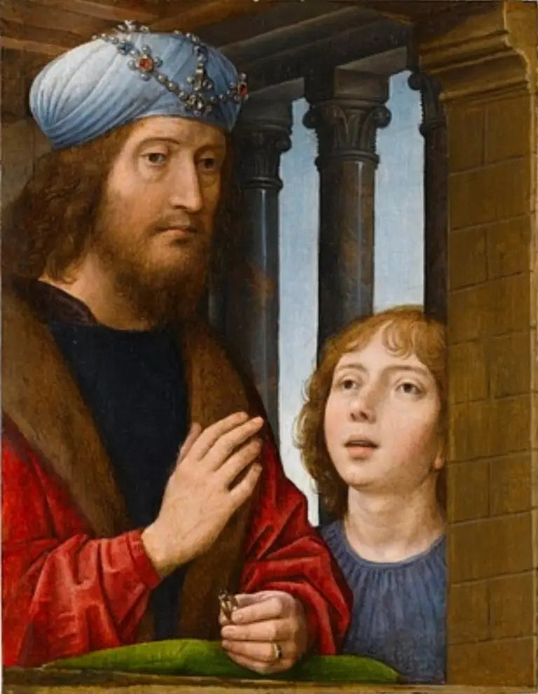 El rey David y un niño - Hans Memling