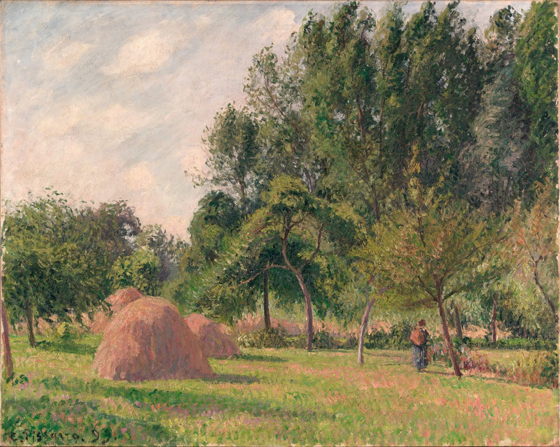 Montones de heno, mañana, Éragny - Camille Pissarro