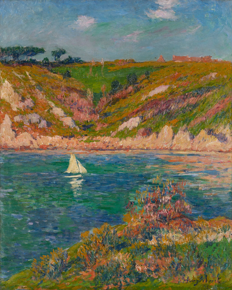 Paisaje de Doëlan con vela blanca - Henry Moret
