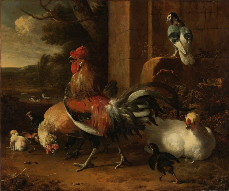 Una granja - Melchior de Hondecoeter