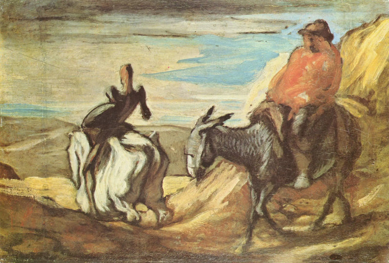 Don Quijote y Sancho Panza en las montañas - Honoré Daumier
