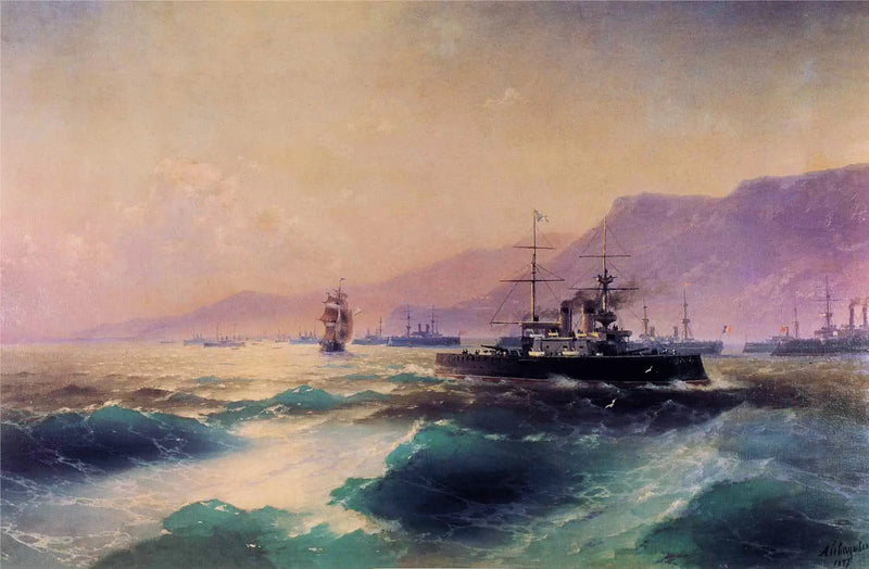 Fragata en alta mar frente a Creta - Ivan Aïvazovski