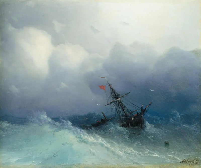Naufragio en un mar agitado - Iván Aïvazovski