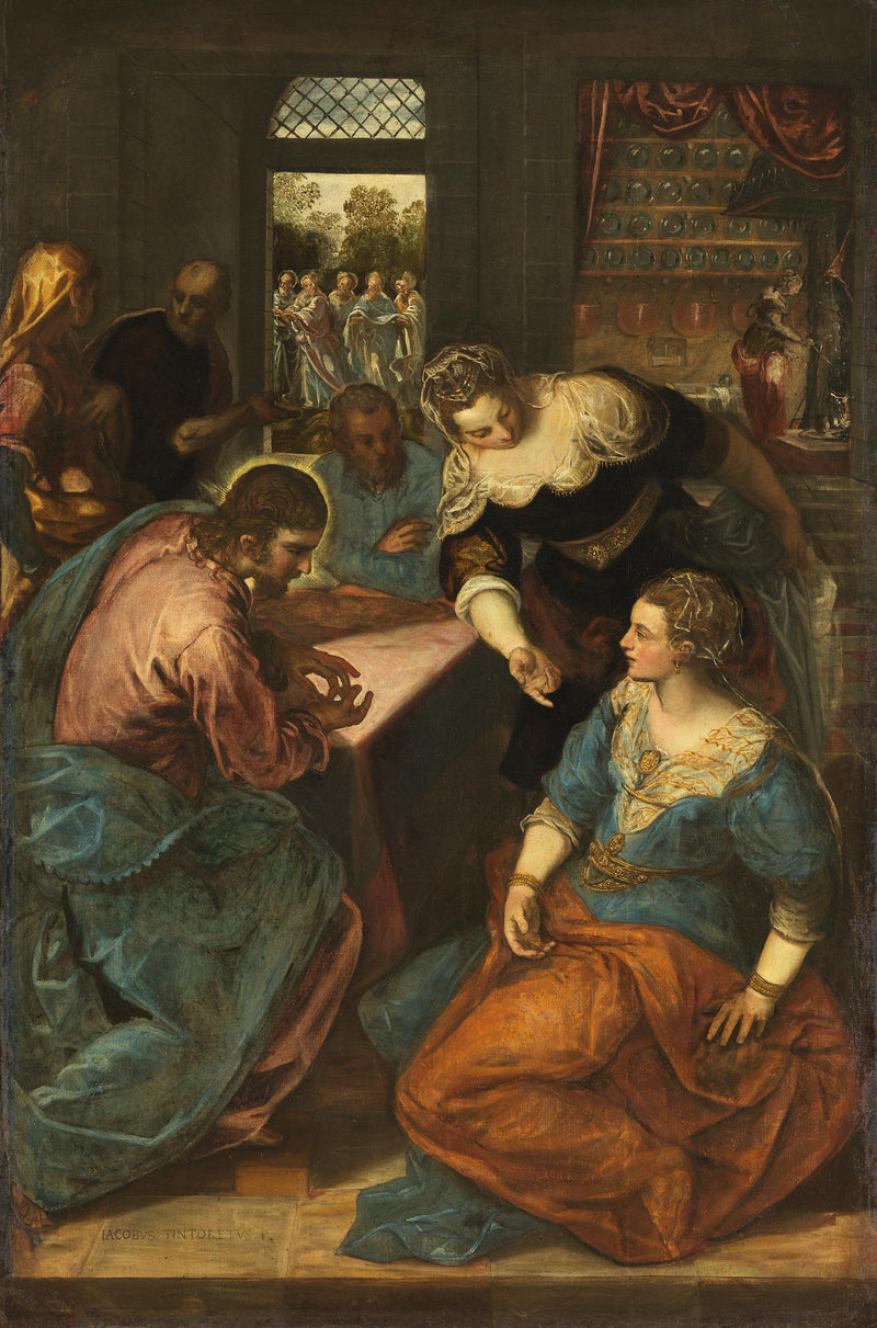 El Cristo en la casa de Marta y María - Jacopo Tintoretto