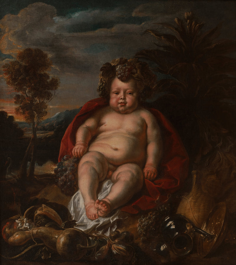 Bacchus enfant assis dans un paysage. - Jacob Jordaens1