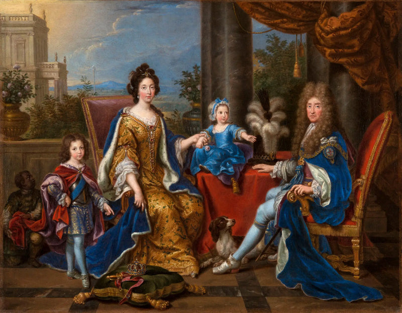 Jacques II y su familia - Pierre Mignard