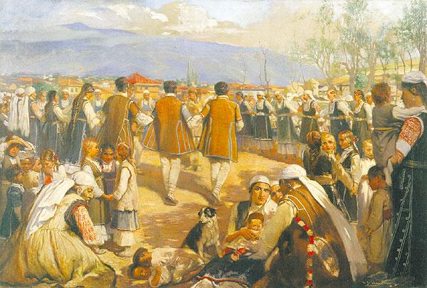 Danse horo des Shopi, Ivan Mrkvička, 1890, huile sur toile
