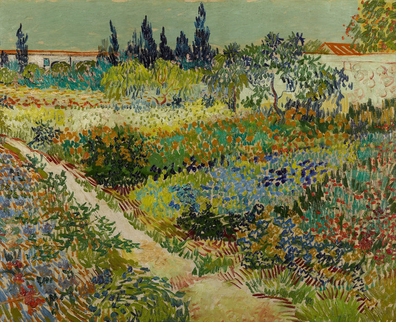 Jardín florecido con camino - Vincent van Gogh