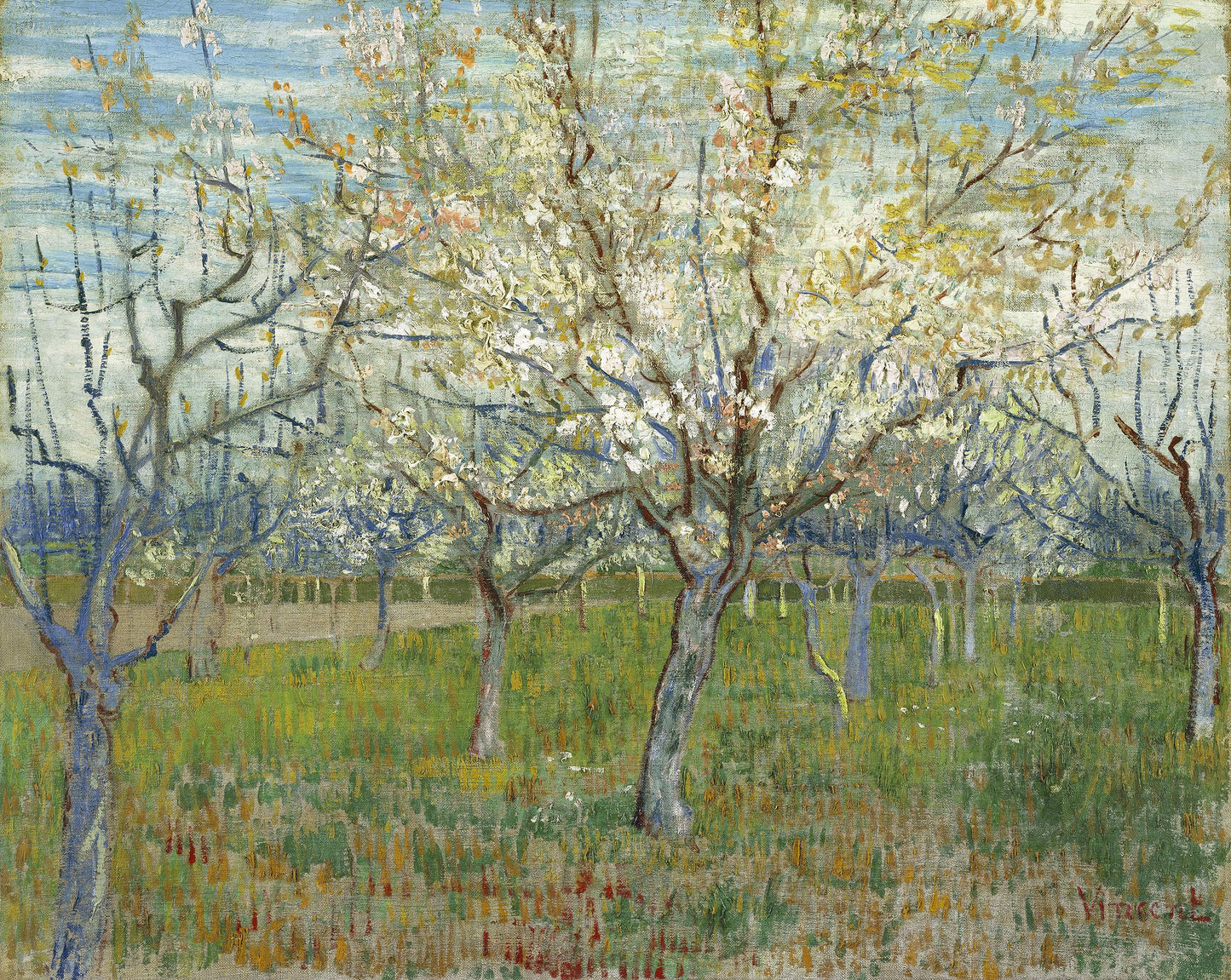 🌸 Jardín frutal floreciente – Vincent van Gogh (1888)