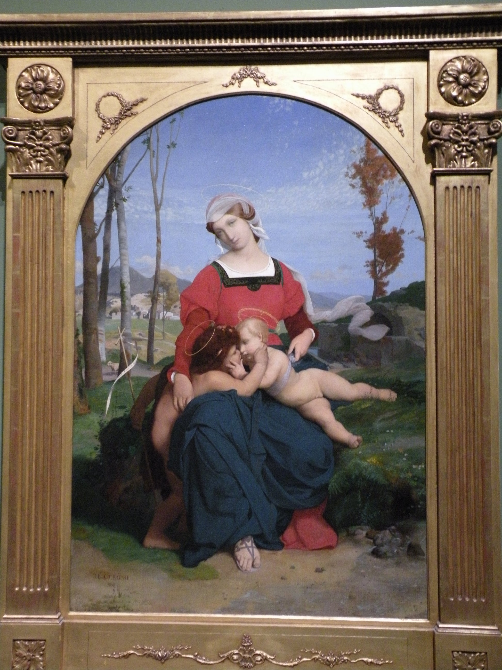 Reproduction du tableau « La Vierge, l'Enfant Jésus et saint Jean - Jean-Léon Gérôme » par Alpha Reproduction en peinture à l’huile