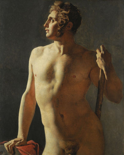 Torso (media figura pintada) - Jean-Auguste-Dominique Ingres