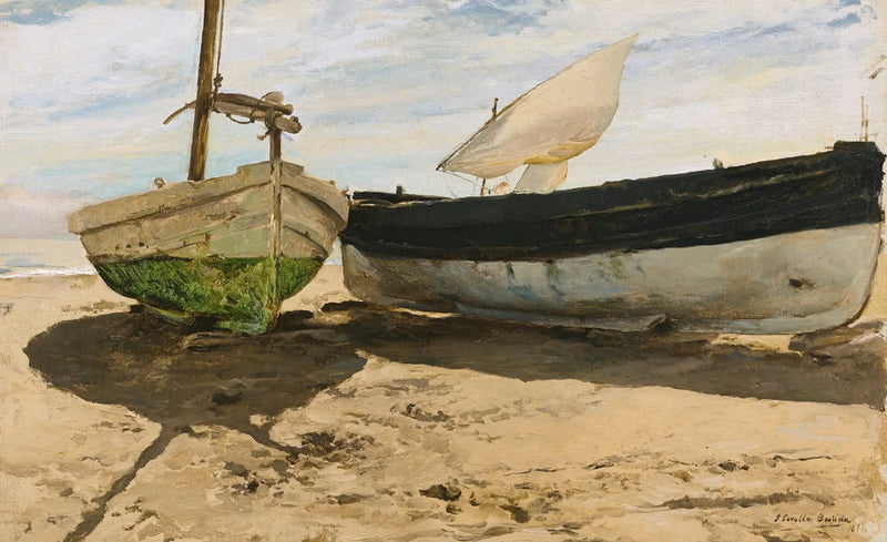 Barcos de pesca en la playa, Valencia - Joaquín Sorolla