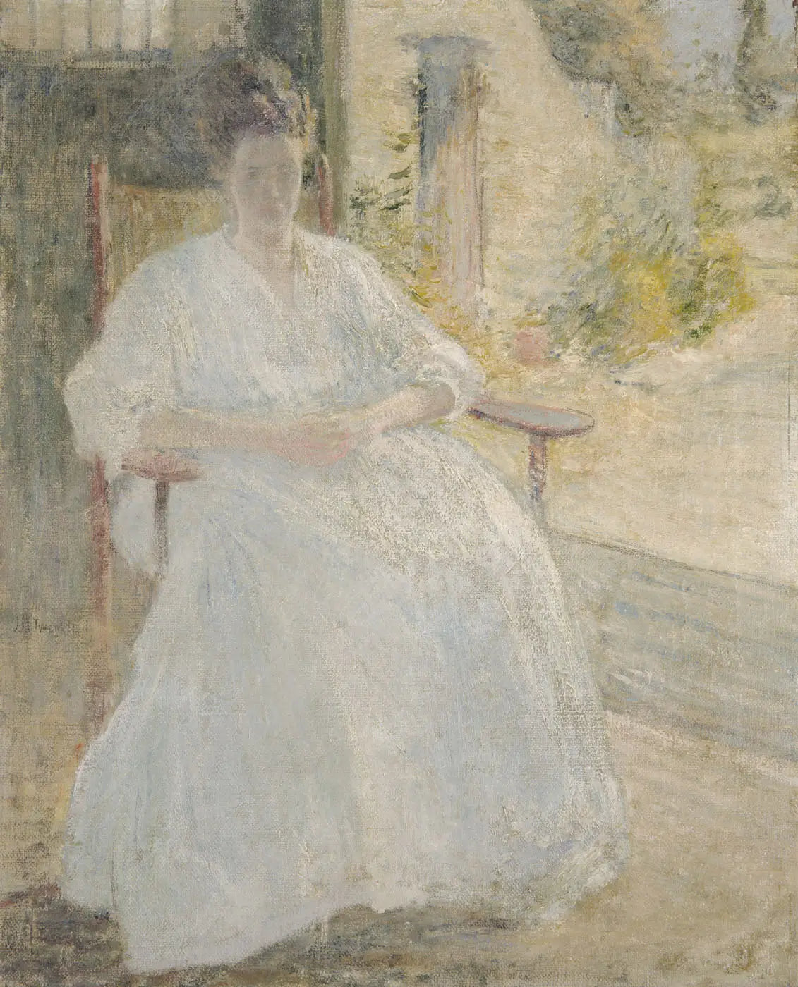 Figure au soleil (épouse de l’artiste) - John Henry Twachtman - Alpha Reproduction