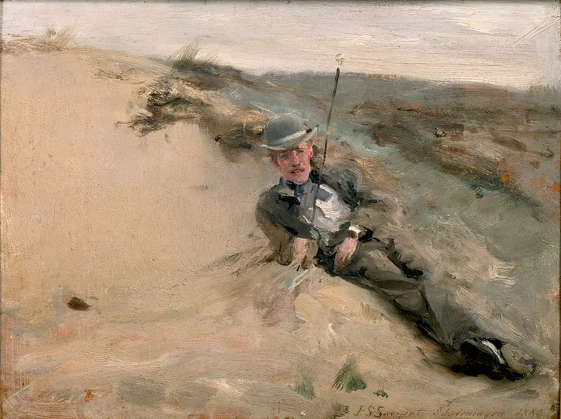 Retrato de Ralph Curtis en la playa de Scheveningen - John Singer Sargent