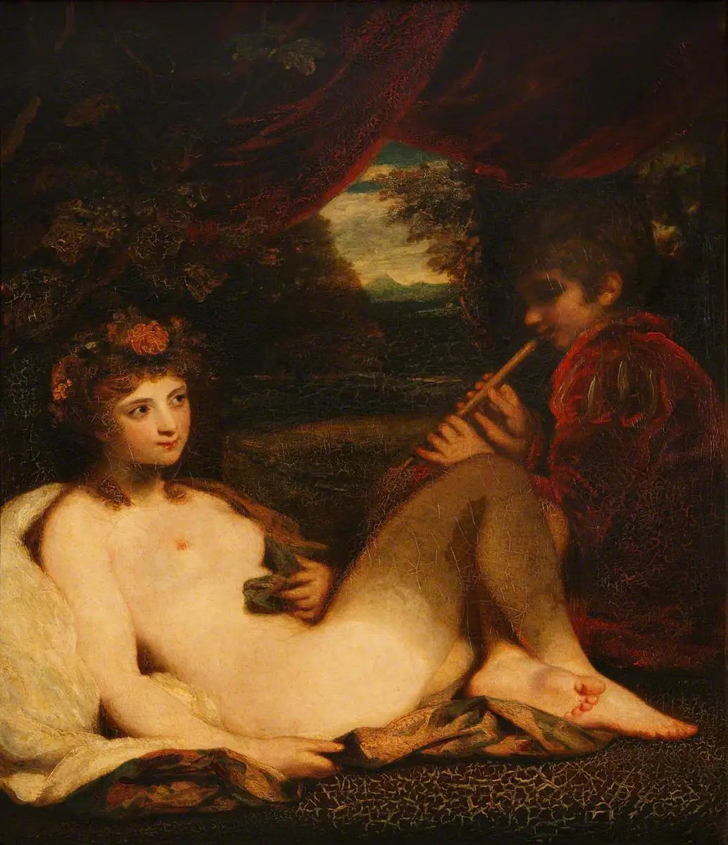 Nymphe et garçon flûtiste - Joshua Reynolds - Alpha Reproduction