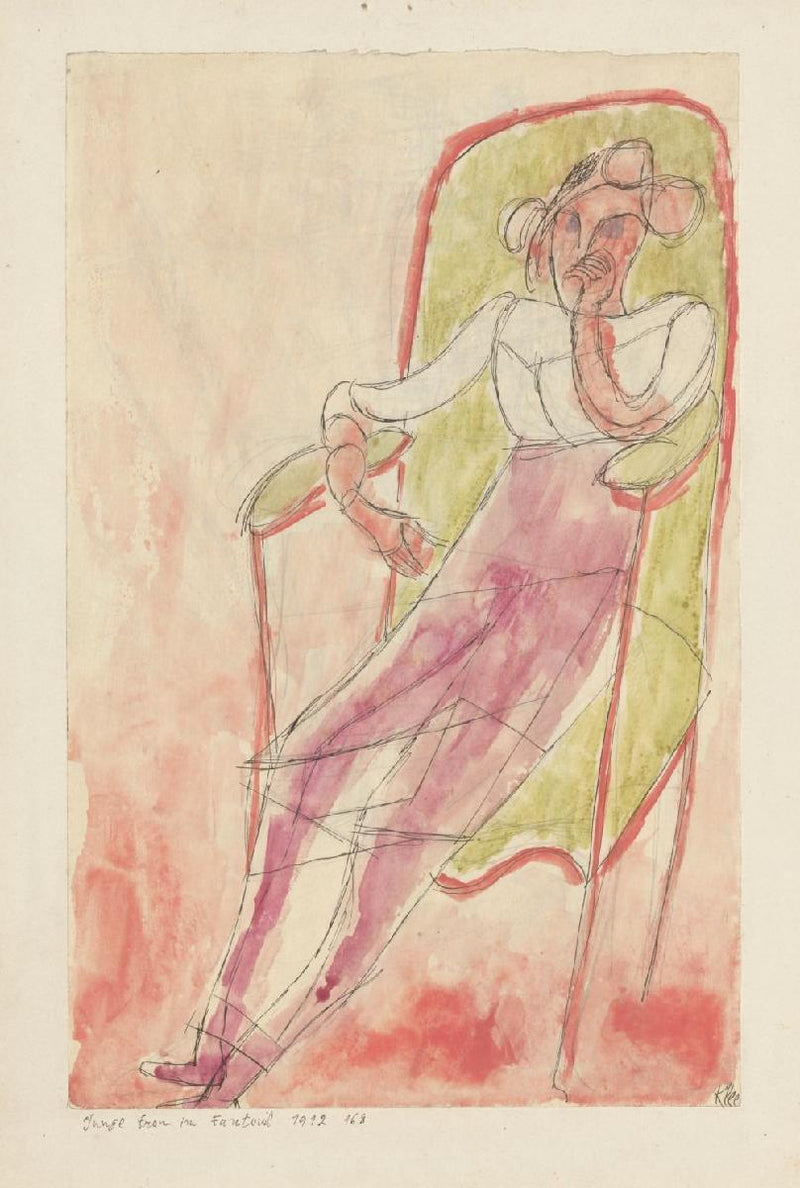 Young Woman in the Armchair - Paul Klee